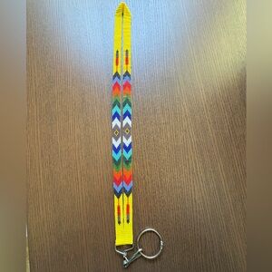 Colorful Hand Beaded Native American Lanyard